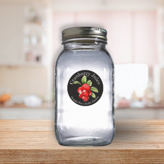 Etikett für Cranberry-Saft aus Heimkonserven Runder Aufkleber