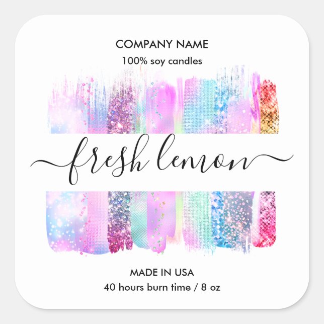 Etikett für das Kronenetikett Quadratischer Aufkleber (Vorderseite)