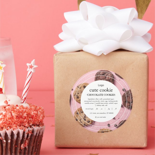 Etikett für das Lebensmittelrecht niedliche Hütte Runder Aufkleber (Party)