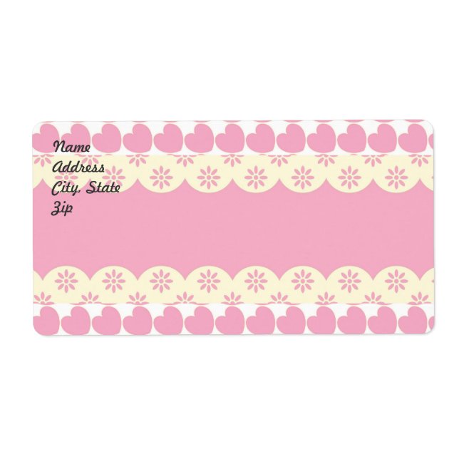 Etikett für das rosa Herz-Eyelet (Vorne)