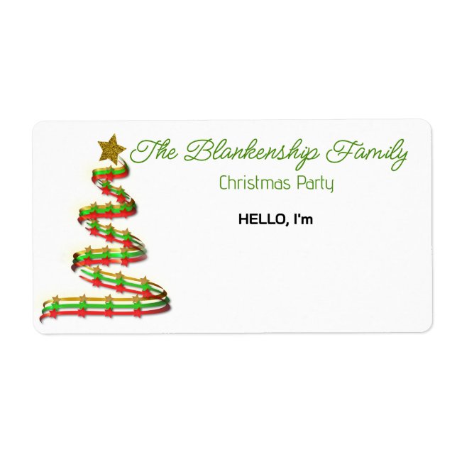 Etikett für das Weihnachtsbaum-Etikett (Vorne)