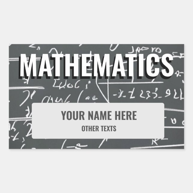 Etikett für den Sticker der mathematischen Schule (Vorderseite)