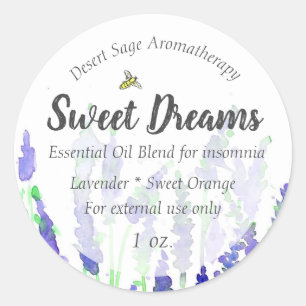 Etikett für die Aromatherapie mit Lavendel Runder Aufkleber