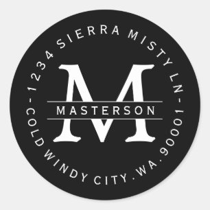 Etikett für die benutzerdefinierte BW-Rücksendeadr Runder Aufkleber