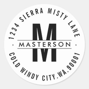 Etikett für die benutzerdefinierte Monogramm-Rücks Runder Aufkleber