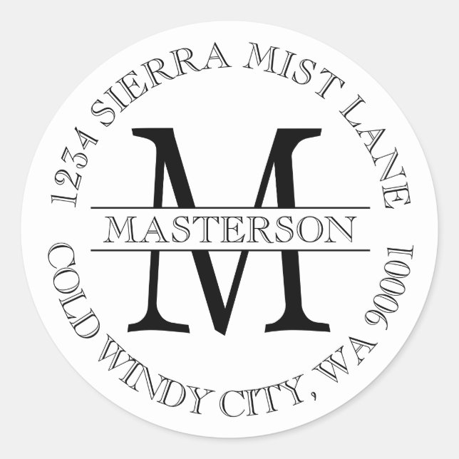 Etikett für die benutzerdefinierte Rücksendeadress Runder Aufkleber (Vorderseite)