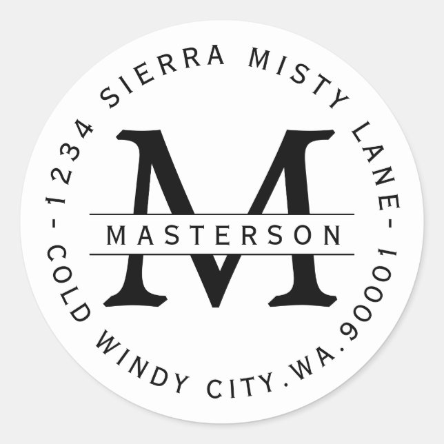 Etikett für die benutzerdefinierte Rücksendeadress Runder Aufkleber (Vorderseite)