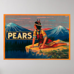 Etikett für die Birnenkiste Poster