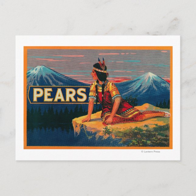 Etikett für die Birnenkiste Postkarte (Vorderseite)