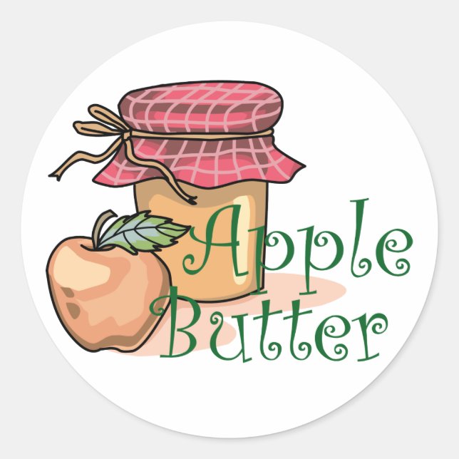 Etikett für die Butter-Konservierung von Apple Runder Aufkleber (Vorderseite)