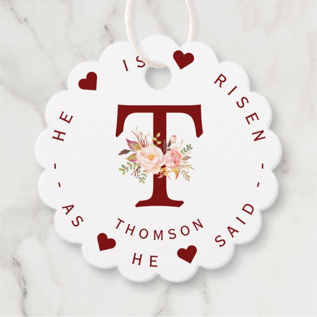 Etikett für die farbige Blütenfloral Geschenkanhänger (Vorderseite)