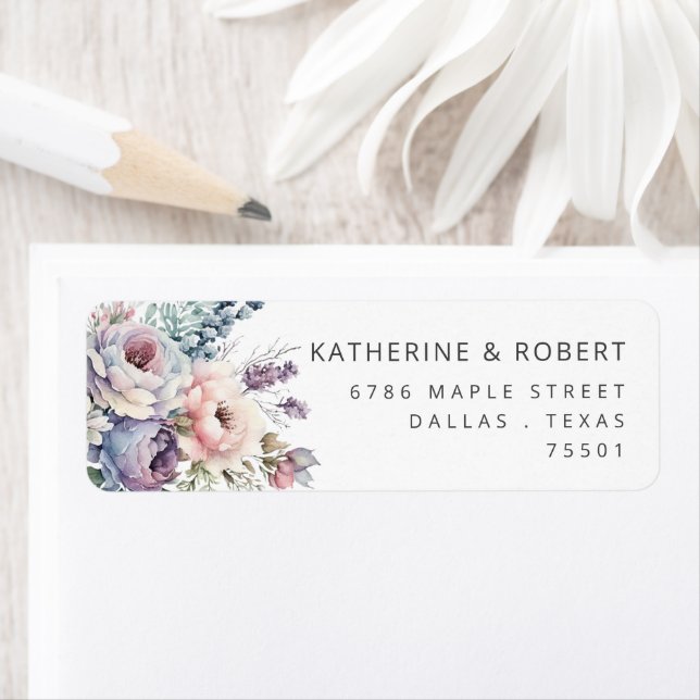 Etikett für die florale Rücksendeadresse für Wasse (Insitu)