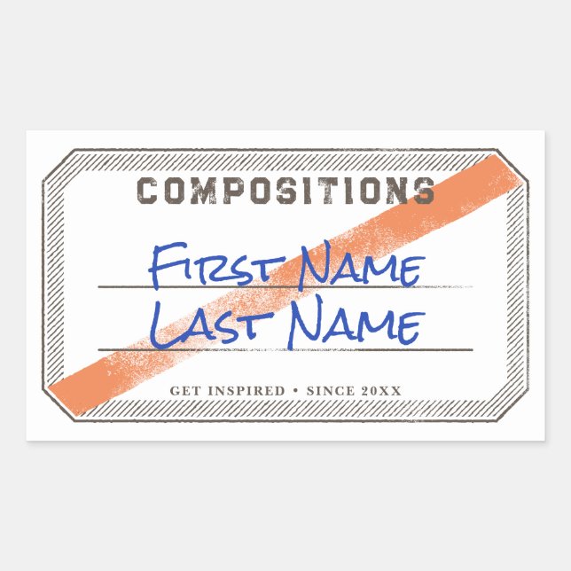 Etikett für die Komposition des Buches mit Flachba Rechteckiger Aufkleber (Vorderseite)