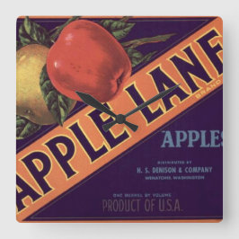 Etikett für die Marke "Apple Lane" Quadratische Wanduhr