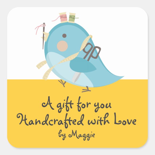 Etikett für die Nahtstiftnähte in benutzerdefinier Quadratischer Aufkleber (Vorderseite)