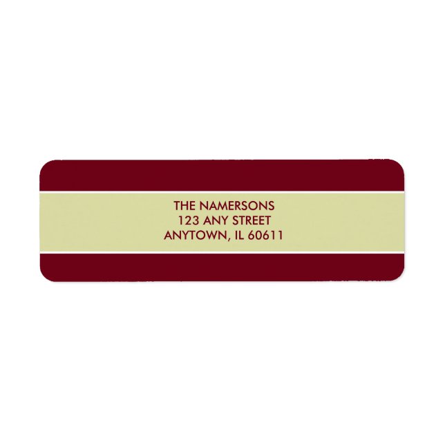 Etikett für die rote und weiße Rücksendeadresse (Vorne)