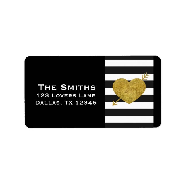 Etikett für die Rückgabeadresse für Fett Herz und  Adressaufkleber (Vorne)