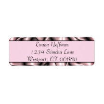 Etikett für die Rücksendeadresse aus rosa Metallen