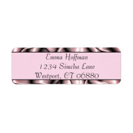 Etikett für die Rücksendeadresse aus rosa Metallen
