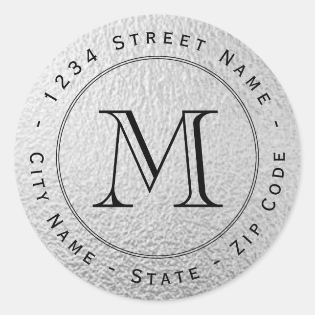 Etikett für die Rücksendeadresse für das Circle Si Runder Aufkleber (Vorderseite)