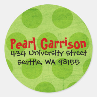 Etikett für die Rücksendeadresse für den grünen Po Runder Aufkleber