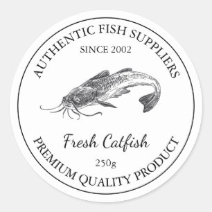 Etikett für die Verpackung von frischem Fisch Runder Aufkleber