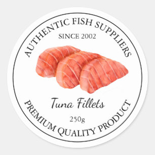 Etikett für die Verpackung von Thunfischfilets Runder Aufkleber