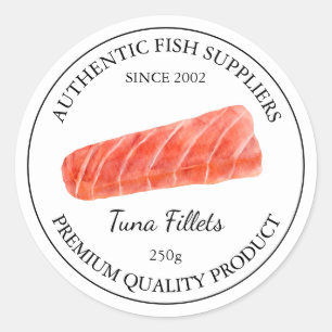 Etikett für die Verpackung von Thunfischfilets Runder Aufkleber