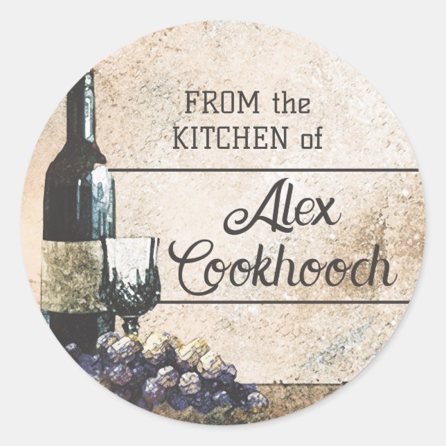 Etikett für die Verpackung von Weintrauben Runder Aufkleber (Vorderseite)