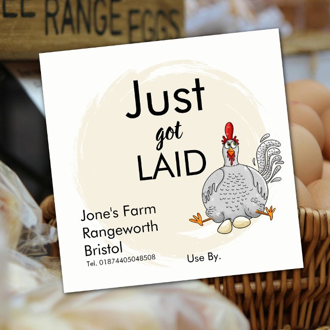 Etikett für Eierkarton mit benutzerdefiniertem Fre Quadratischer Aufkleber (Von Creator hochgeladen)