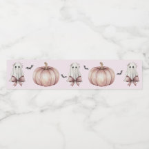 Etikett für eine Halloween-Geisterflasche in Rosa