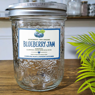 Etikett für eingelegte Blaubeeren