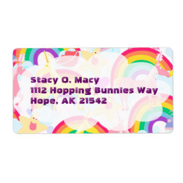 Etikett für Einhornfarben und Regenbogen