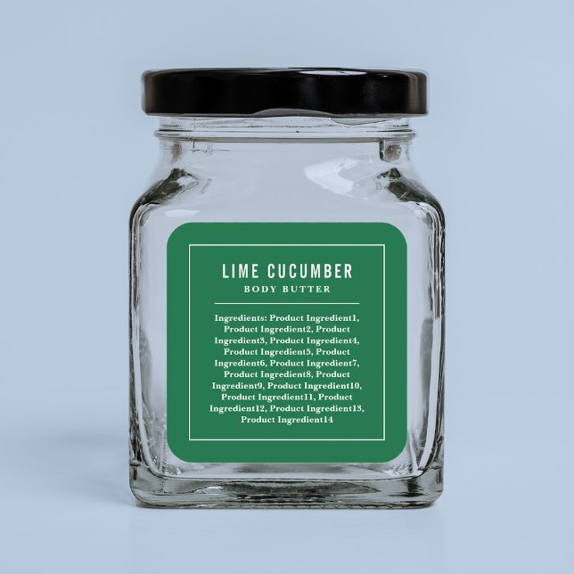 Etikett für Farbzutaten an den weißen Grenzlinien Quadratischer Aufkleber (Von Creator hochgeladen)