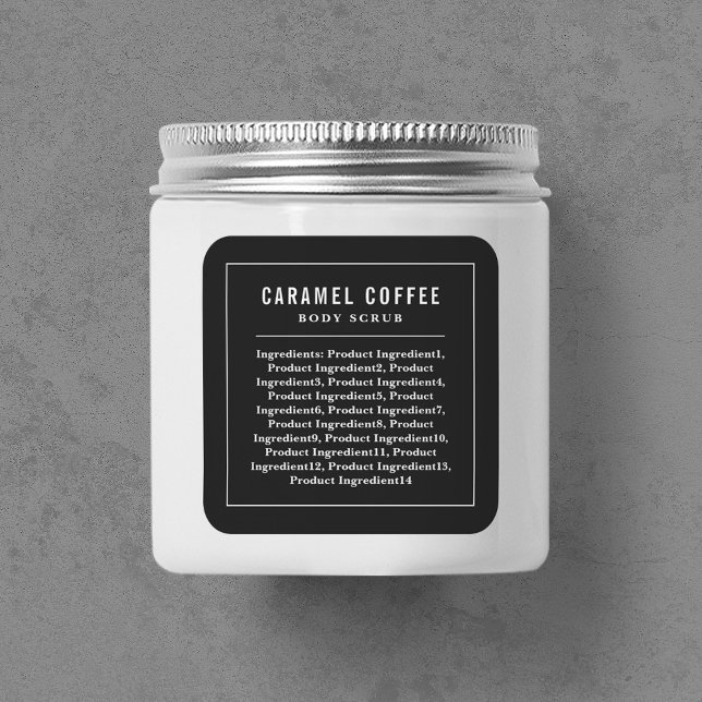 Etikett für Farbzutaten an den weißen Grenzlinien Quadratischer Aufkleber (Von Creator hochgeladen)