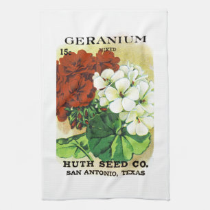 Etikett für Geranium-Saatgut Geschirrtuch