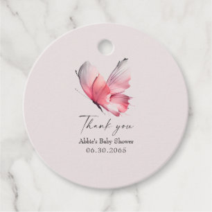 Etikett für Geschenkanhänger - Blush Schmetterling