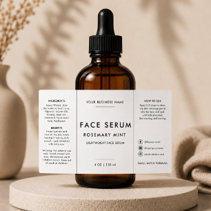 Etikett für Gesichtserum-Tropfflasche Salon Spa
