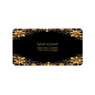 Etikett für goldene Flora Adressaufkleber