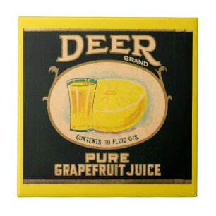Etikett für Grapefruitsaft der 1930er Jahre Fliese