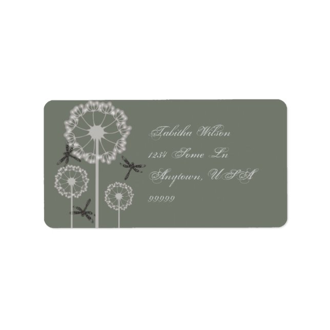 Etikett für grüne Libellen Adressaufkleber (Vorne)