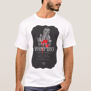 Etikett für Halloween - Vampirblut. Vampir Kopf  T-Shirt