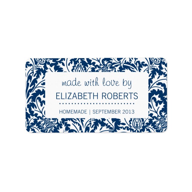 Etikett für hausgemachte Backwaren der blauen Küch Adressaufkleber (Vorne)