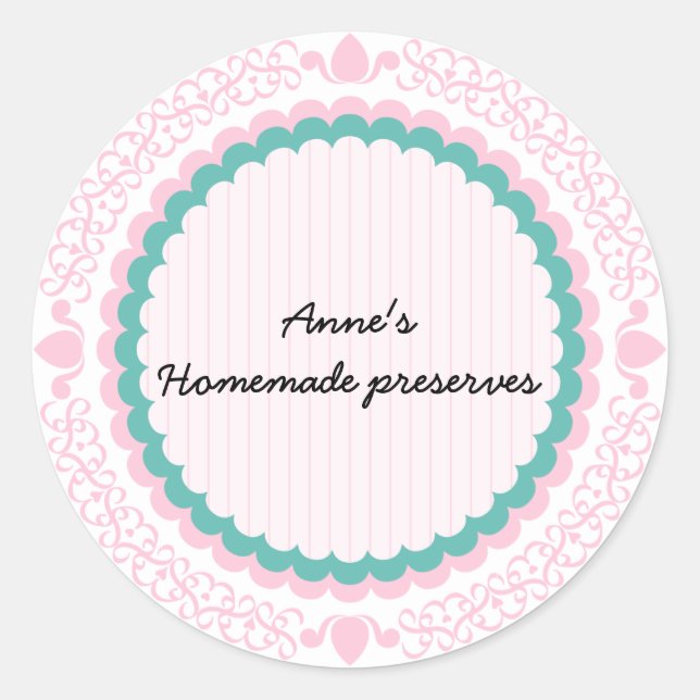 Etikett für hausgemachte Konservierungsstoffe Runder Aufkleber (Vorderseite)