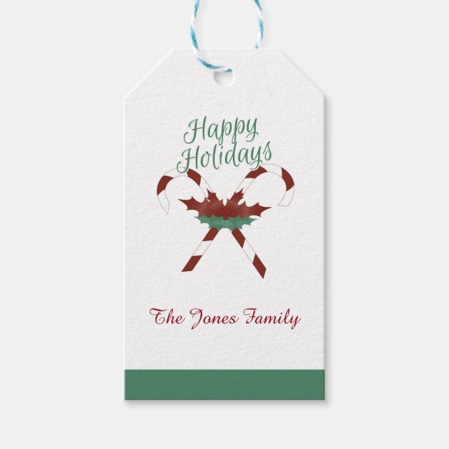 Etikett für individuelle Happy Holidays Geschenkanhänger (Vorderseite)