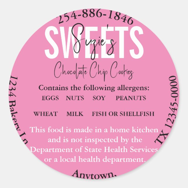 Etikett für Inhaltsstoffe von Texas Staat Hütte Runder Aufkleber (Vorderseite)