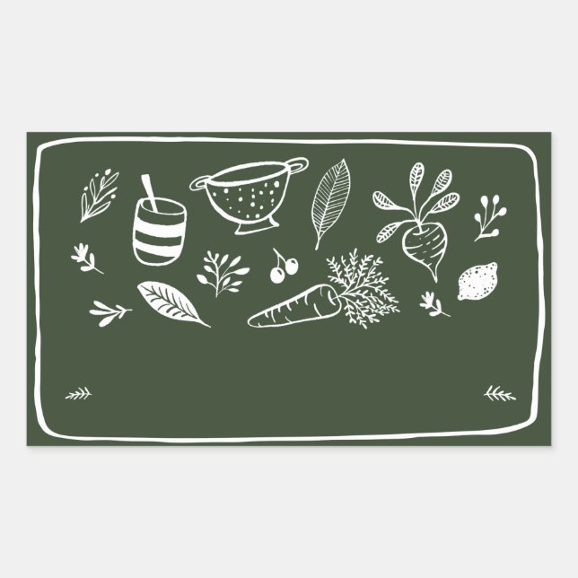 Etikett für Jar-/Gewürzkleber VIII Rechteckiger Aufkleber (Vorderseite)