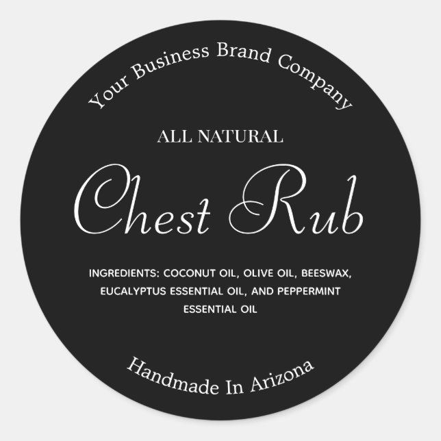 Etikett für kalte und weiße Salbe Runder Aufkleber (Vorderseite)