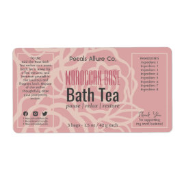 Etikett für korallenfarbene Rose, rosa Blütenseide