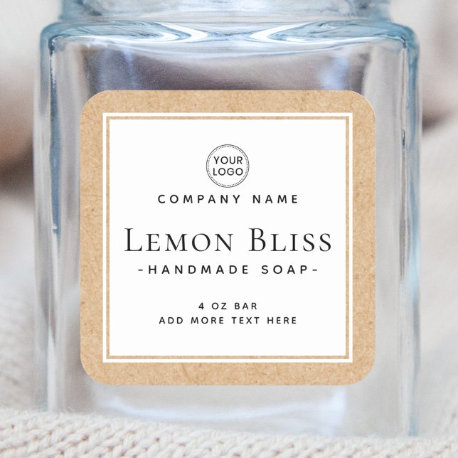 Etikett für Kraftpapiere mit dem Rand für weißes P Quadratischer Aufkleber (Von Creator hochgeladen)